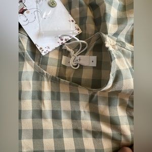 Delicat, sage green gingham, flowy dress , girls size 6